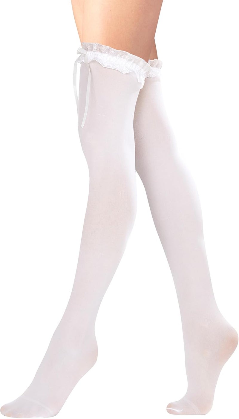 Benefeet Sox Thigh High Socks for Women with Bow Ruffle Frilly Long Knee High Stockings Cute Sexy Sheer Stockings - Image 2